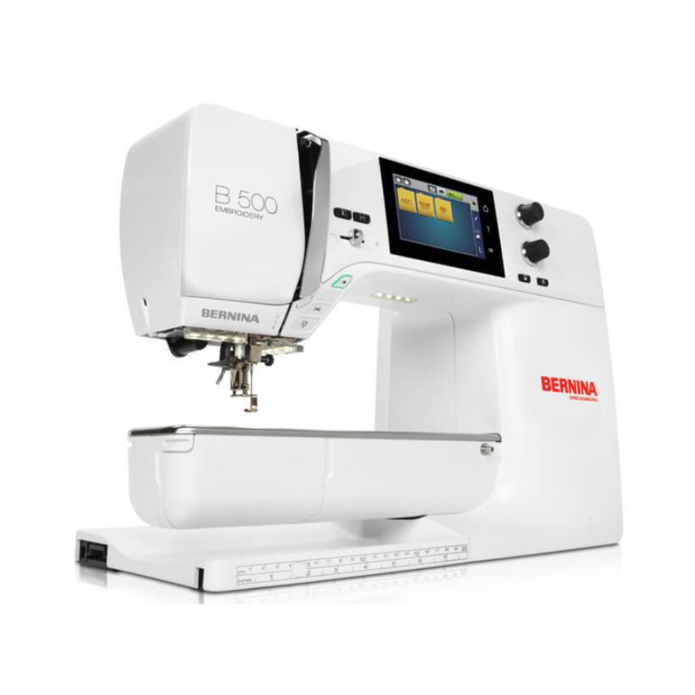 bernina B 500 embroidery sewing machine with digital screen.