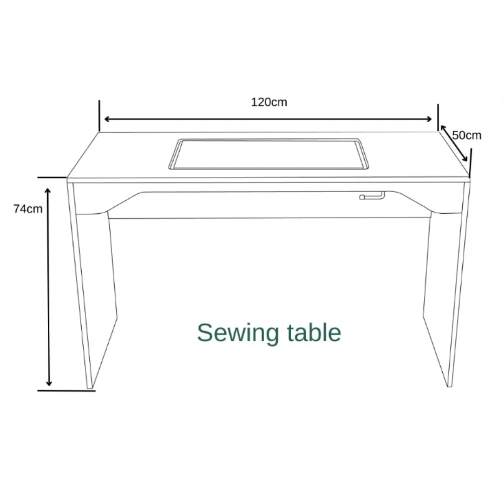 Horn Elements Sewing Table - White Ash (Self Assembly)