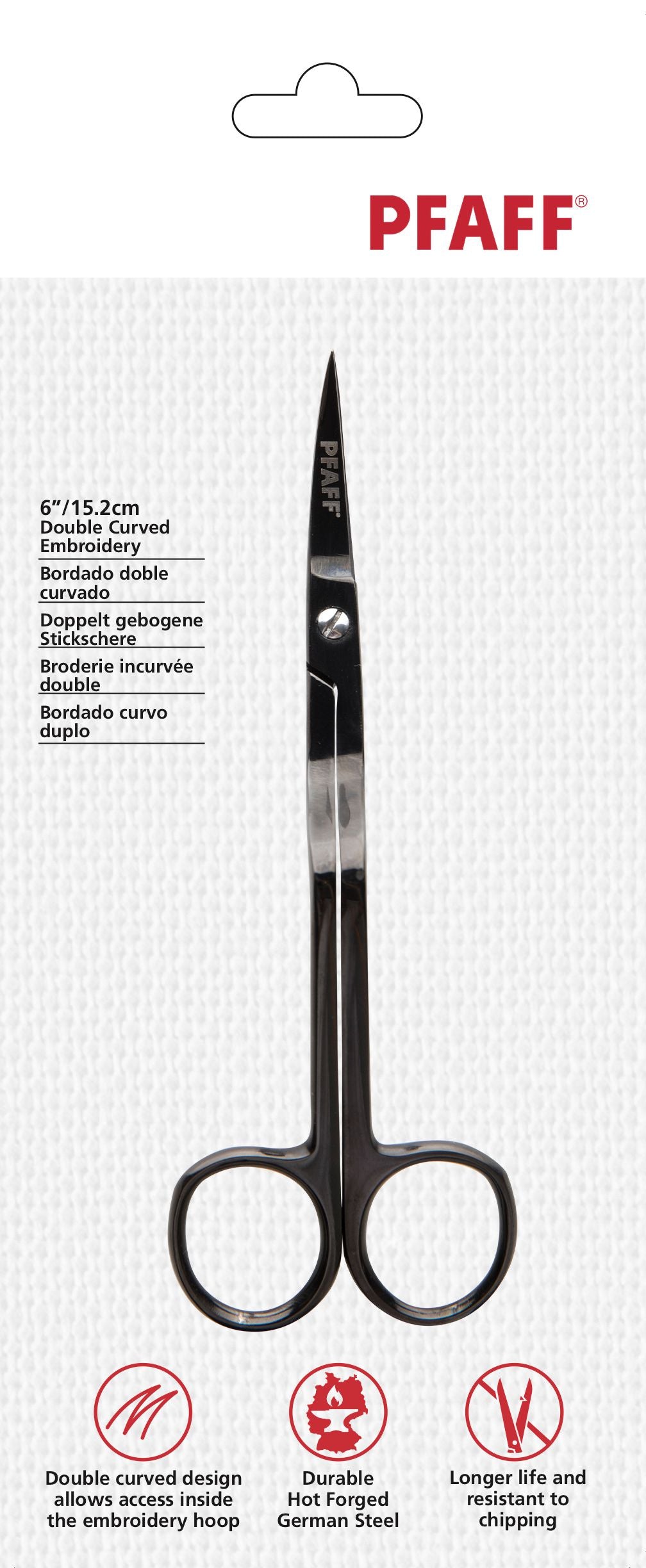 Pfaff 15.2cm Double Curved Embroidery Scissors