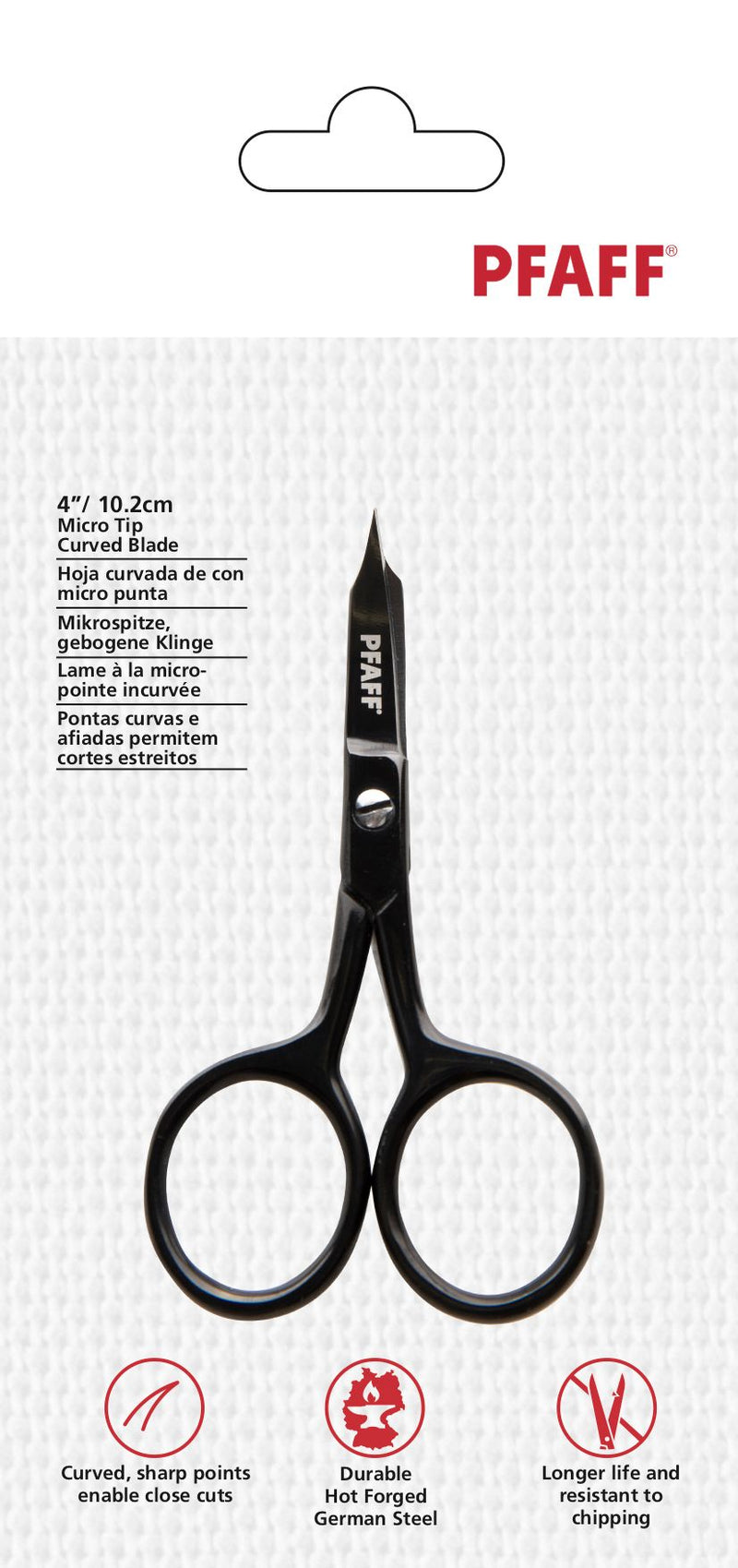 Pfaff 10.2cm Micro Tip Curved Blade Scissors