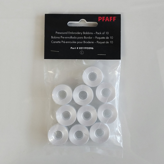 Pfaff Pre-Wound Bobbins White Pack of 10 (For Icon)